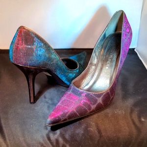 Donald J Pliner EUC couture shimmering high heel two-tone shoes 8.5 narrow